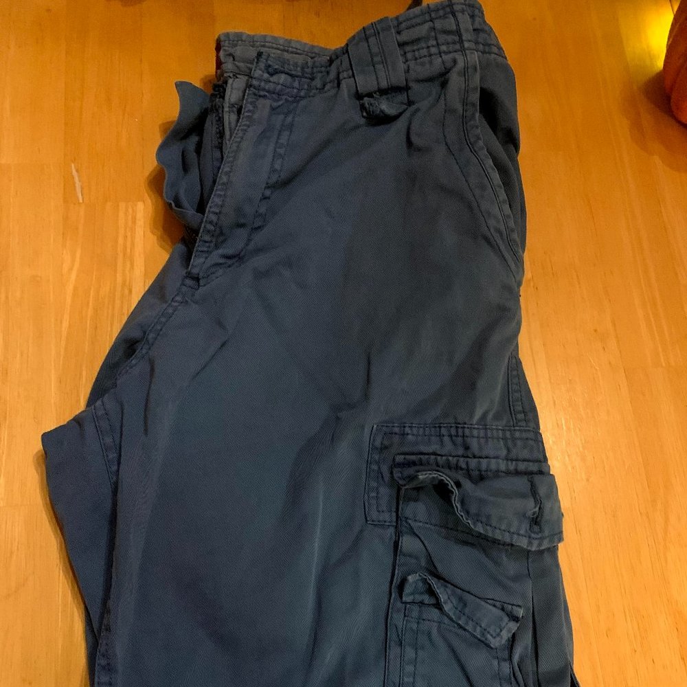 Matchstick Blue Gray Mens Cargo Shorts XL 34"